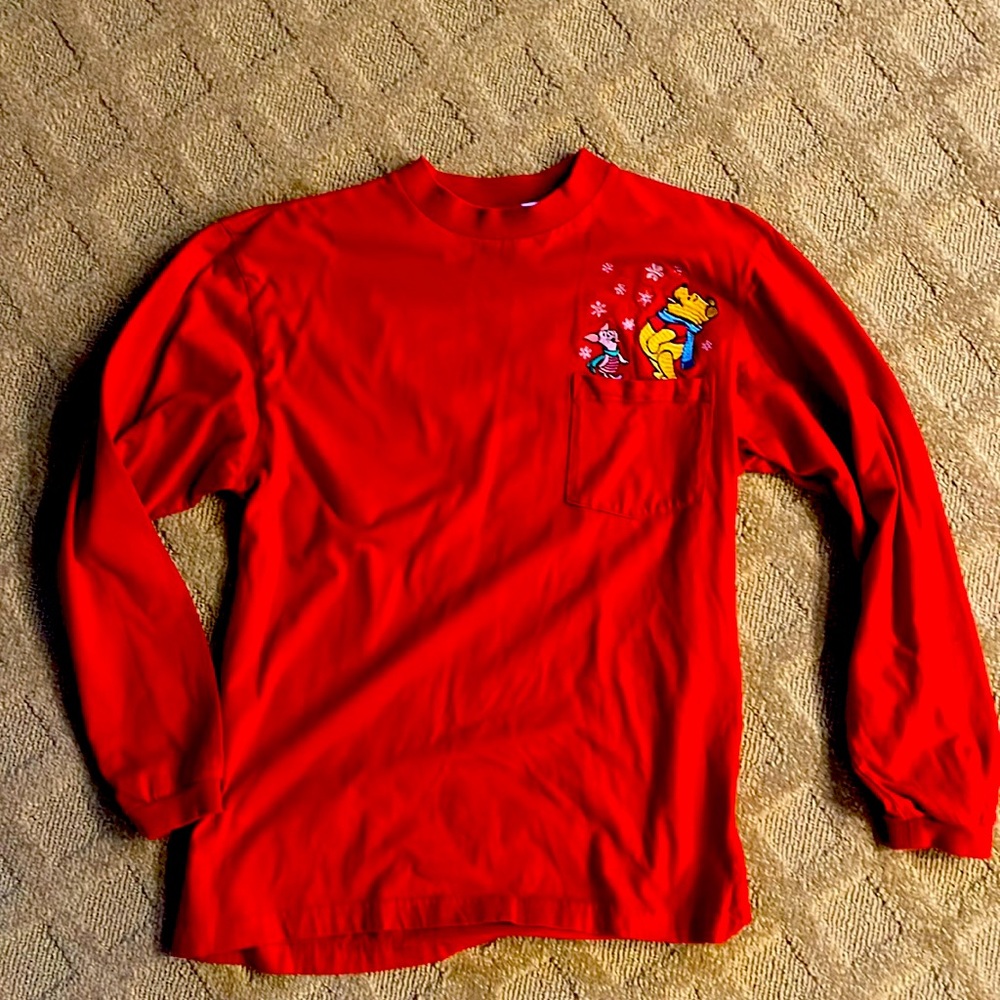 Vintage Disney Embroidery Winnie the Pooh and Piglet Long Sleeve T-Shirt Size M